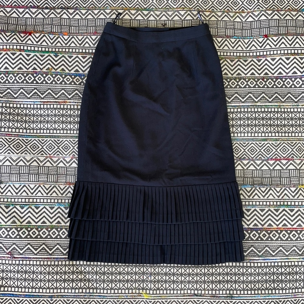 Vintage Florence Paris Black Wool Pencil Skirt